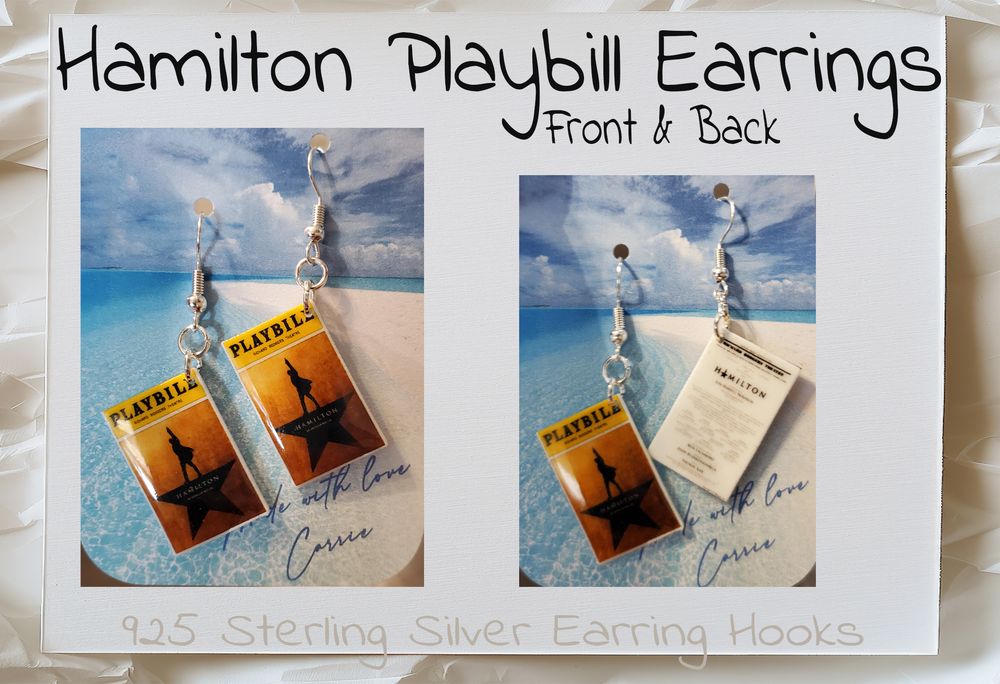 Broadway Playbill Hamilton Earrings 
